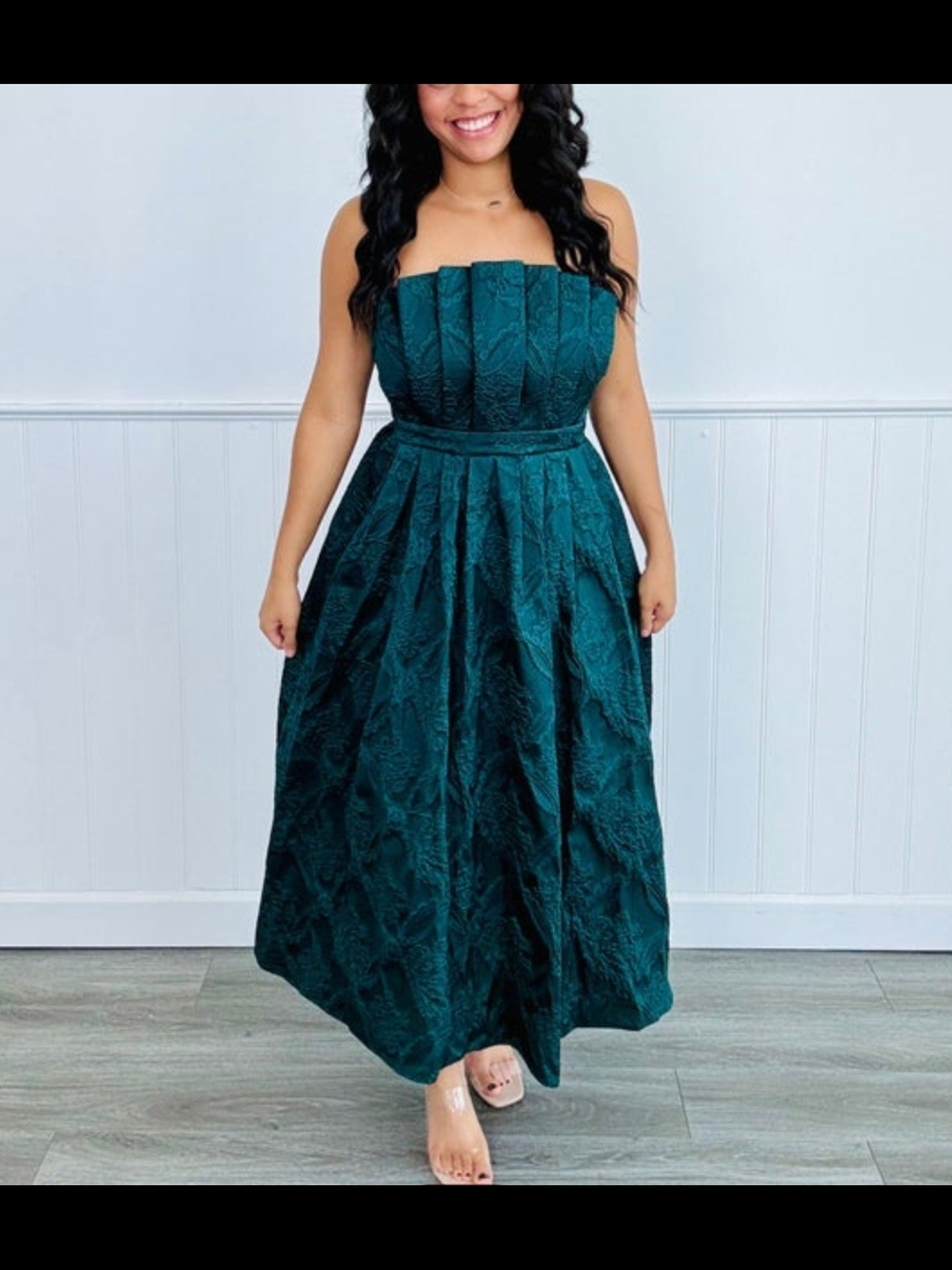 Entro Hunter Green Embroidered Midi Dress Size XL